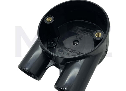ElectroGuard Surface Circular Junction Box PVC U-Shape Black 2Way 20mm | EL2-UB