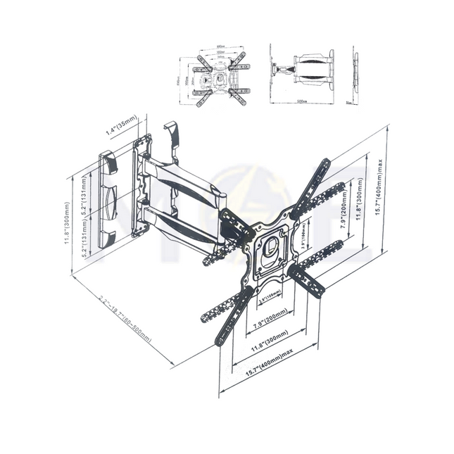 TV Stand  Wall Mount max 32Kg Adjustable full motion 180° 32-60inch