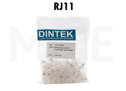 Dintek phone jack Connector Transparent RJ11 6Pin 6P4C | 1501-64002