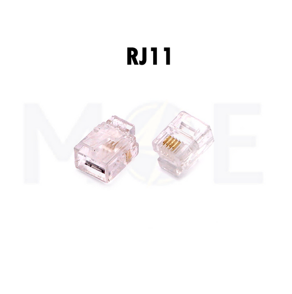 Dintek phone jack Connector Transparent RJ11 6Pin 6P4C | 1501-64002