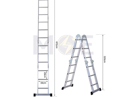 Telescopic Multi-Purpose Ladder Aluminum 4x7 Steps