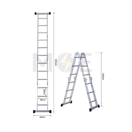 Telescopic Multi-Purpose Ladder Aluminum 4x7 Steps