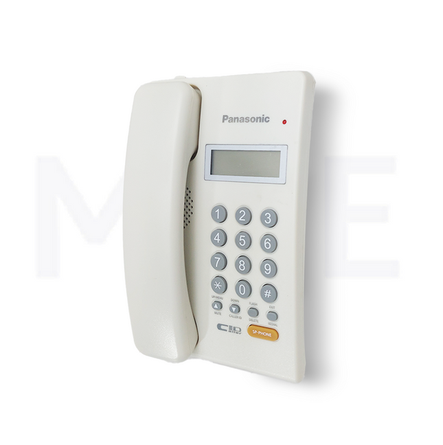 Panasonic Landline Corded Desk phone LCD Display Speaker Without Batteries White | KX-TS402SXW