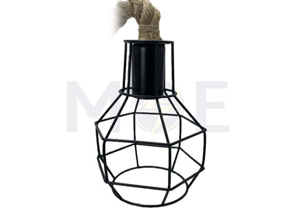 Vintage Iron Cage Hemp Rope Pendant Light E27 | A25