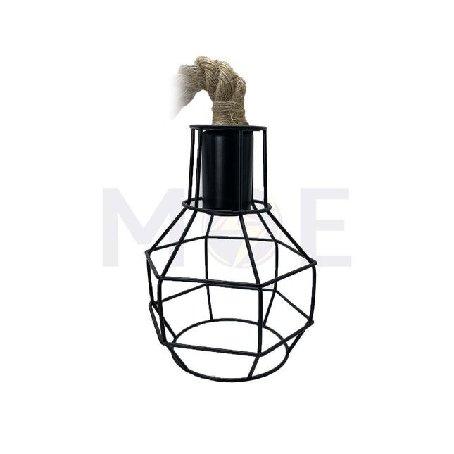 Vintage Iron Cage Hemp Rope Pendant Light E27 | A25