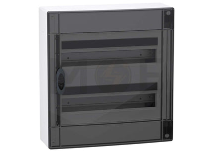 Schneider PrismaSeT IP40 Plastic Surface Distribution Board Smoked Door (426x450x151mm) 2Rx18module 36module | LVSXR218