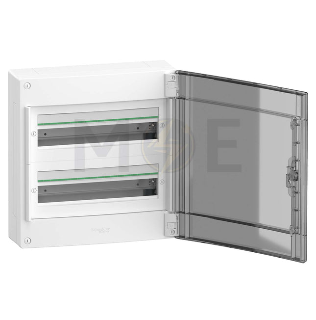 Schneider PrismaSeT IP40 Plastic Surface Distribution Board Smoked Door (426x450x151mm) 2Rx18module 36module | LVSXR218