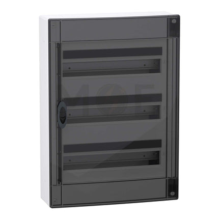 Schneider PrismaSeT IP40 Plastic Surface Distribution Board Smoked Door (426x600x151mm) 3Rx18module 54module | LVSXR318