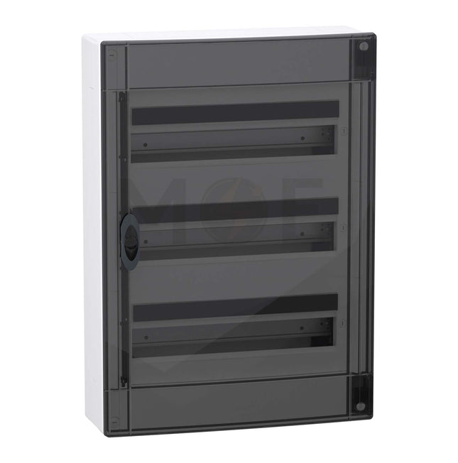 Schneider PrismaSeT IP40 Plastic Surface Distribution Board Smoked Door (426x600x151mm) 3Rx18module 54module | LVSXR318