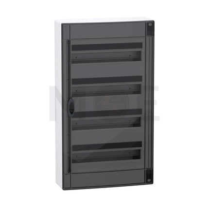 Schneider PrismaSeT IP40 Plastic Surface Distribution Board Smoked Door (426x750x151mm) 4Rx18module 72module | LVSXR418