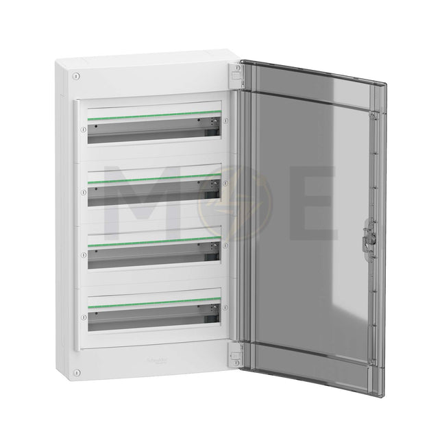 Schneider PrismaSeT IP40 Plastic Surface Distribution Board Smoked Door (426x750x151mm) 4Rx18module 72module | LVSXR418