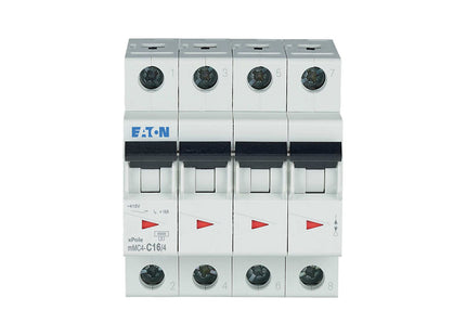EATON MCB 4P C 4.5KA 16A | mMC4-C16/4 | دجنتور كهرباء ثلاثة فاز مع نتر - قاطع كهربائي رباعي