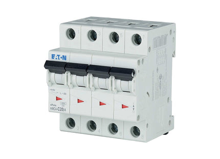 EATON MCB 4P C 4.5KA 20A | mMC4-C20/4 | دجنتور كهرباء ثلاثة فاز مع نتر - قاطع كهربائي رباعي