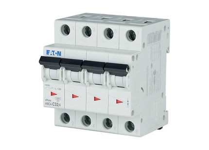 EATON MCB 4P C 4.5KA 32A | mMC4-C32/4 | دجنتور كهرباء ثلاثة فاز مع نتر - قاطع كهربائي رباعي