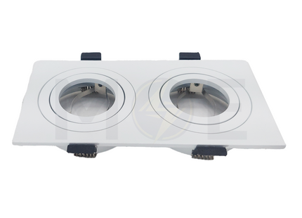 Cuperlight Double Downlight Spotlight Frame Aluminum Wh Recessed Adjustable Rectangular 15x7.5cm