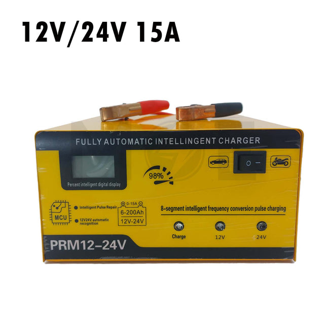 Intelligent Battery Charger 8 Segment Digital Display 12V/24V 15A | PRM 12-24V