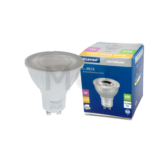 Megaman LED COB Spot Lamp Gray WarmWhite GU10 MR16 3000K 7W | YTGU10M1