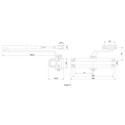 Yale 3500 Series Overhead Door Closer with Standard Arm | 30‑3500‑0001‑60‑11