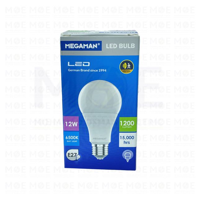 Megaman A60 LED Lamp Bulb Daylight with Motion Sensor E27 12W 1200Lm | YTA60X3-MS | لمبة ليد برم مزخرفة مع حساس حركة دايلايت