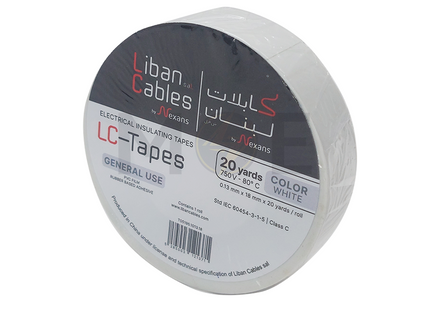 Liban Cables Electrical Adhesive Tape White 20yd | LC-Tapes