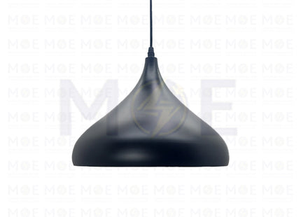 Classic Pendant Light Teardrop Black Matt (White internal) E27 30cm | ELB001 | غلوب تنزيلة المنيوم دمعة اسود مات و ابيض من الداخل