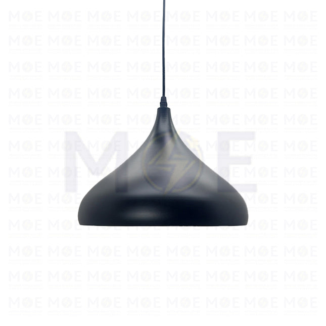 Classic Pendant Light Teardrop Black Matt (White internal) E27 30cm | ELB001 | غلوب تنزيلة المنيوم دمعة اسود مات و ابيض من الداخل