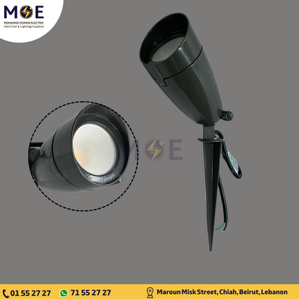 MEGAMAN Led Black COB Garden Spike Lawn Light Warmwhite IP65 460Lm 7W  | ZDL1062