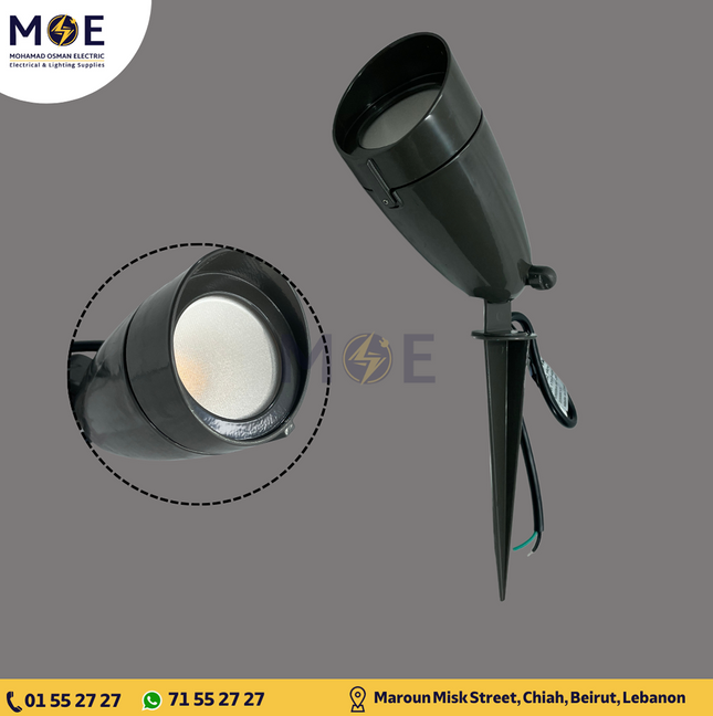 MEGAMAN Led Black COB Garden Spike Lawn Light Warmwhite IP65 460Lm 7W  | ZDL1062
