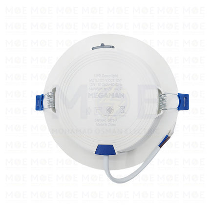 MEGAMAN LED Downlight Panel Light White Ceiling Flush Mounted Circular Daylight, Warmwhite, Coolwhite 12.5cm 12W  MQTL1127Y12W - سبوت ليد مدور مخفي ابيض دايلايت، ورم وايت، كول وايت
