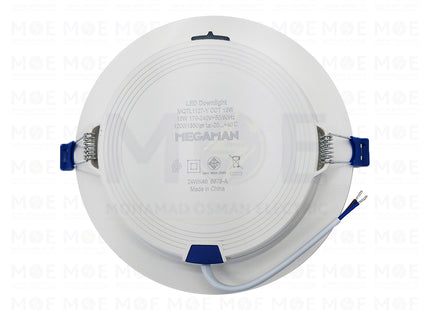 MEGAMAN LED Downlight Panel Light White Ceiling Flush Mounted Circular Daylight, Warmwhite, Coolwhite 15cm 15W  MQTL1127Y15W - سبوت ليد مدور مخفي ابيض دايلايت، ورم وايت، كول وايت (1)