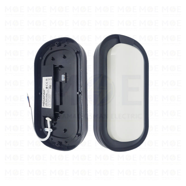 Megaman IP65 LED Oval Light Fixture/Applique WaterProof Black Daylight, Warmwhite, Coolwhite 26.5cm 20W | ZDL1110-CF/20.CCT