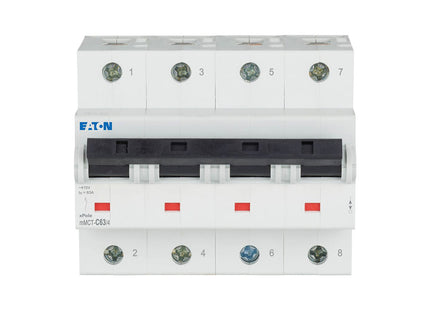 EATON MCB 4P C 25KA 63A | mMCT-C63/4 | دجنتور صناعي على سكة ثلاثة فاز مع نتر