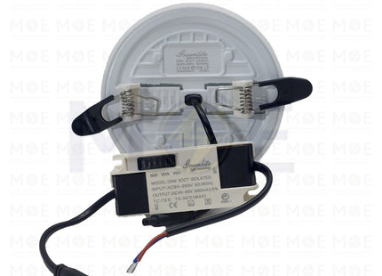 Greenlite IP40 LED DownLight/Panel Light White Flush FrameLess Adjustable Circular Spot Daylight, Warmwhite, Coolwhite 10.5cm 20W | REC20W | سبوت ليد مدور مخفي بدون كادر متحرك ابيض دايلايت، ورم وايت، كول وايت
