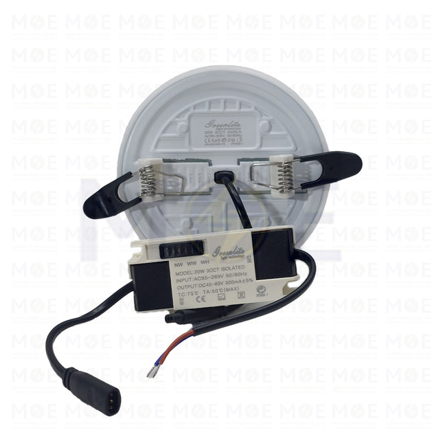 Greenlite IP40 LED DownLight/Panel Light White Flush FrameLess Adjustable Circular Spot Daylight, Warmwhite, Coolwhite 10.5cm 20W | REC20W | سبوت ليد مدور مخفي بدون كادر متحرك ابيض دايلايت، ورم وايت، كول وايت