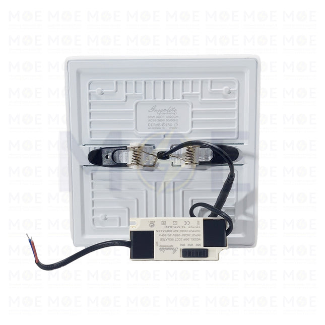 Greenlite IP40 LED DownLight/Panel Light White Flush FrameLess Adjustable Square Spot Daylight, Warmwhite, Coolwhite 15.5cm 36W | REC36W | سبوت ليد مربع مخفي بدون كادر متحرك ابيض دايلايت، ورم وايت، كول وايت