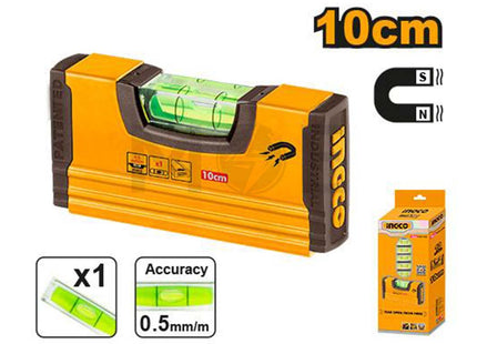 INGCO Industrial Mini Spirit level (With powerful magnets) 10cm | HMSL03101