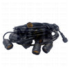YGT String Light Black Waterproof Wire 10 LampHolder E27 10mt Extendable - حبل زينةكابل مع دوي مطري مع تطويلة