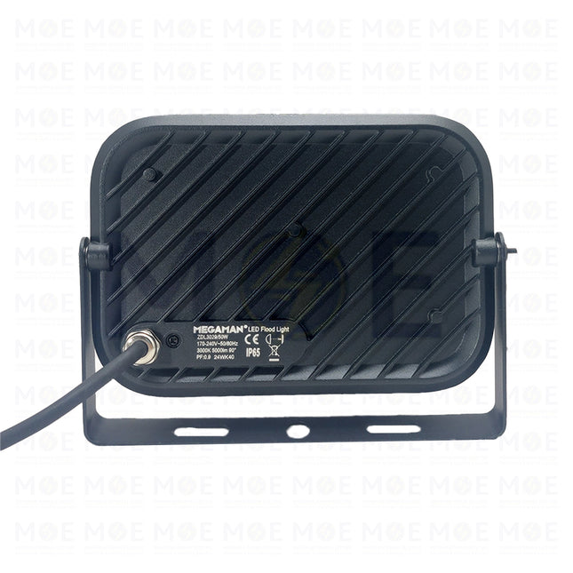 MEGAMAN LED Black SMD Floodlight Warmwhite IP65 AC 170-240V 3000K 50W | ZDL3029 | برجكتور ليد انارة مطري اسود ورم وايت