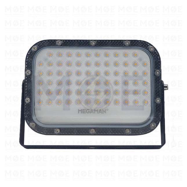 MEGAMAN LED Black SMD Floodlight Warmwhite IP65 AC 170-240V 3000K 50W | ZDL3029 | برجكتور ليد انارة مطري اسود ورم وايت