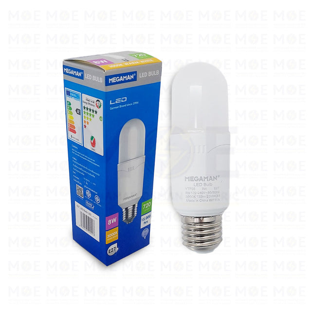 Megaman LED Lamp Stick Warmwhite 720Lm E27 8W  YTP38Z1 - لمبة ليد برم ستيك ورم وايت (1)