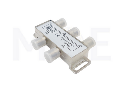F-Type Coaxial Signal Splitter for CATV, Satellite, Antenna 4-Way