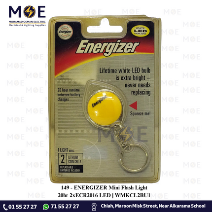 ENERGIZER Mini Flash Light 20hr 2xECR2016 LED | WMKCL2BU1