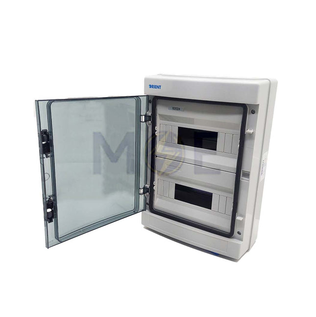 Orient IP65 Plastic Surface Distribution Board Smoked Door Gray (295x410x135mm) 2Rx12mod. 24mod. | 62024