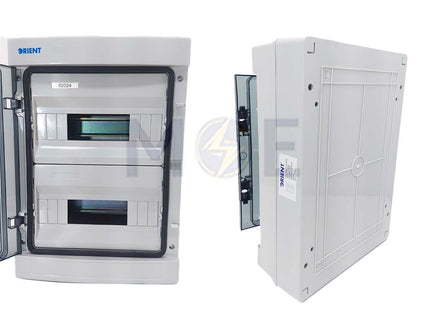 Orient IP65 Plastic Surface Distribution Board Smoked Door Gray (295x410x135mm) 2Rx12mod. 24mod. | 62024