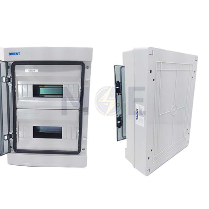 Orient IP65 Plastic Surface Distribution Board Smoked Door Gray (295x410x135mm) 2Rx12mod. 24mod. | 62024