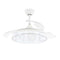 Lotus Plastic Blades Modern Ceiling Fan With LED & Remote Control White Daylight, Warmwhite, Coolwhite 48W 4 Retractable Blades 42inch | JC-18224 CCT