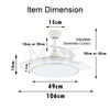 Lotus Plastic Blades Modern Ceiling Fan With LED & Remote Control White Daylight, Warmwhite, Coolwhite 48W 3 Retractable Blades 42inch | JC-18224 CCT