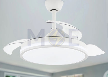 Lotus Plastic Blades Modern Ceiling Fan With LED & Remote Control White Daylight, Warmwhite, Coolwhite 48W 4 Retractable Blades 42inch  JC-18224 CCT (9)