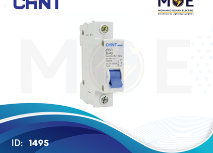 Chint MCB EB C 3kA 1P 40A | 135193-186254 | دجنتور كهرباء مفرد - قاطع كهربائي