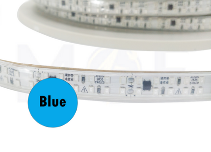 Greenlite LED Strip Light Double Blue Cut: 5cm 220V 12w/mt 2835 12mm 240Led